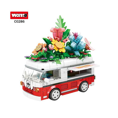 Building Blocks Flowers Bus