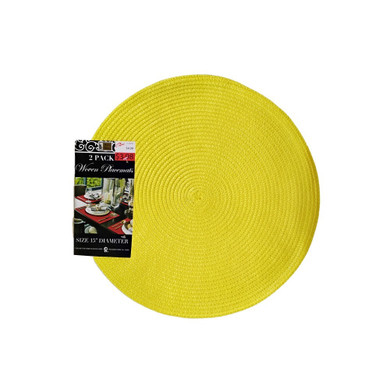 Placemat 2Pk Woven Round