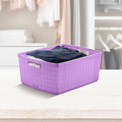 Canasta Fique Large 8 Gal Lavanda