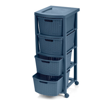 Cajonero Shia 4 Gavetas Azul Petróleo