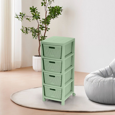 Cajonero Fique 4 Gavetas Verde Salvia