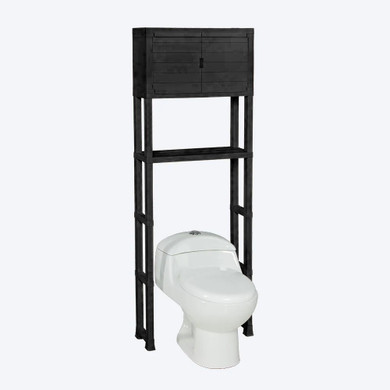 Estante Para Baño Con Puertas Negro