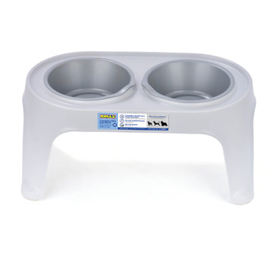 Plato De Comida Para Perro Mediano Gris