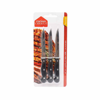 Set De 3 Cuchillos Para Carne