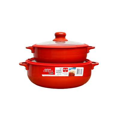 Set de Calderos Aluminio 8.5" y 10" Cocina Criolla