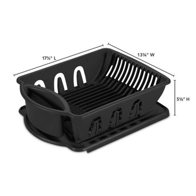 Escurridor Negro con Bandeja Pequeño