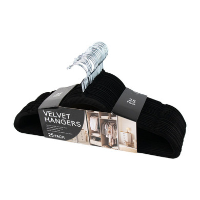 Velvet Hangers Black 25 pack