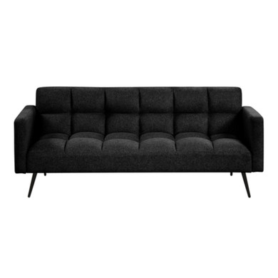 Futón negro con base metálica