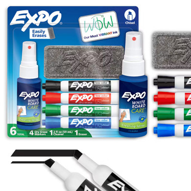 Kit de Marcadores Expo con Borrador y Limpiador