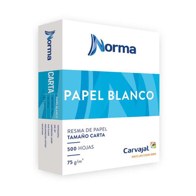Resma de Papel Blanco Norma Tamaño carta 500 hojas