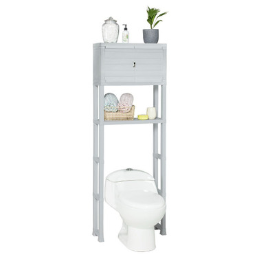 Estante Para Baño Con Puertas Gris