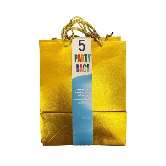 Glitter Paper Gift Bags 5 ct