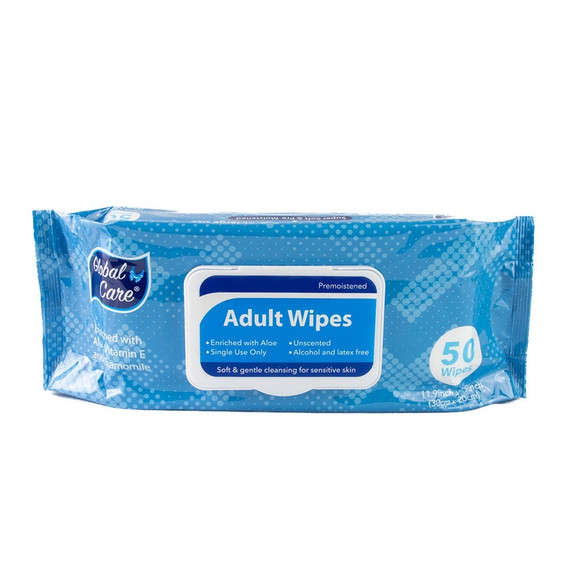 Premoistened Adult Wipes 50 pcs
