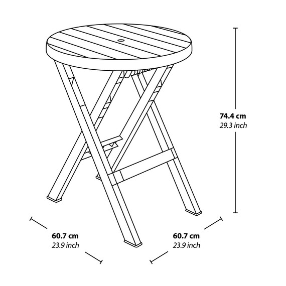 Mesa Plegable Baru Redonda Taupe