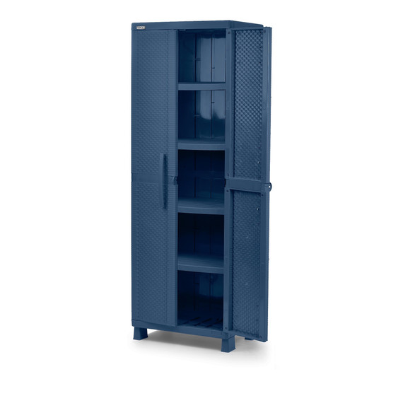 Armario Tablilla Rattan Azul Petróleo
