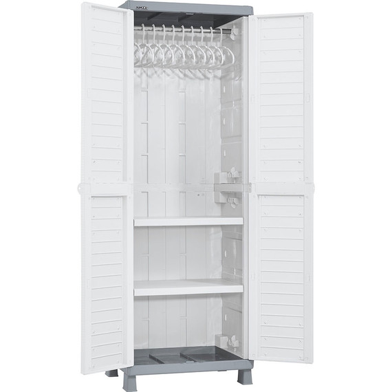 Armario Para Ropa Rattan Blanco/Gris