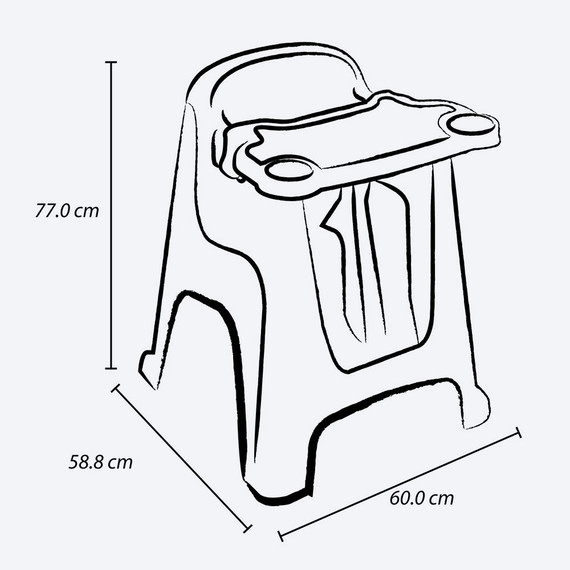 Mesa para-Comer Bebe Gris Hielo