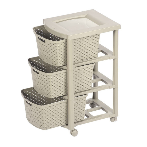 Cajonero Shia 3 Gavetas Taupe