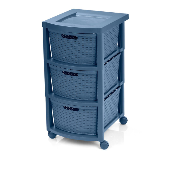 Cajonero Shia 3 Gavetas Azul Petróleo