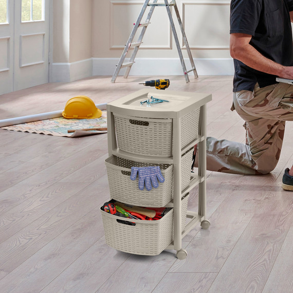 Cajonero Shia 3 Gavetas Cemento