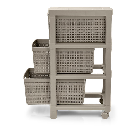 Cajonero Fique 3 Gavetas Cemento