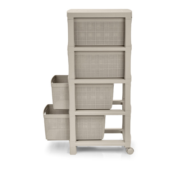 Cajonero Fique 4 Gavetas Cemento