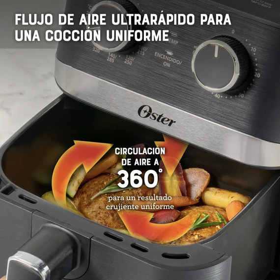 Freidora de Aire, 4L de Capacidad, con Controles de Tiempo y Temperatura, Oster