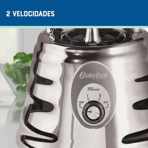 Licuadora Osterizer cromada de 2 velocidades, Oster