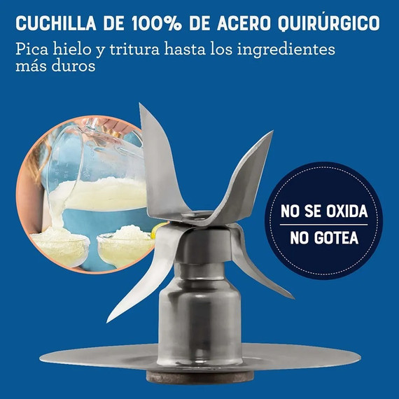 Licuadora con vaso de vidrio y 6 velocidades más pulso, Oster