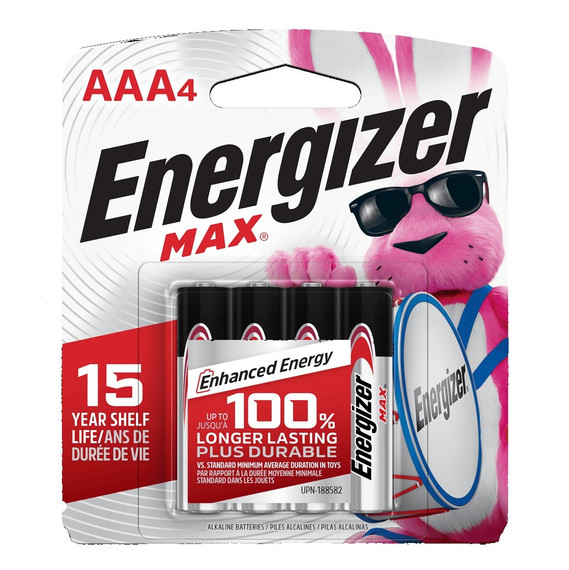 Baterías Alcalinas AAA Energizer 4 pack