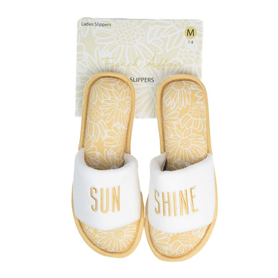 Pantufla para damas amarillo Medium