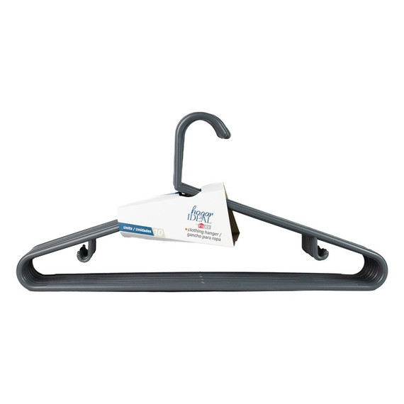 Ganchos de Ropa Plásticos 10ct, Hogar Ideal by Insular
