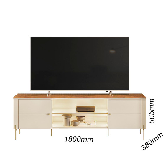 Mesa TV Brasilia White/Canela