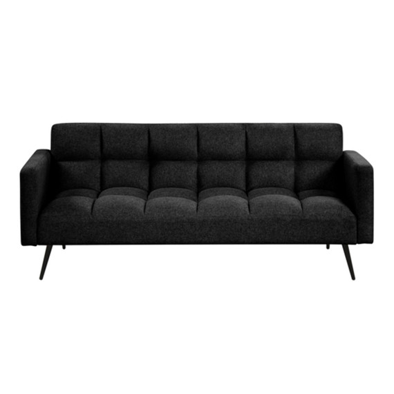 Futón negro con base metálica