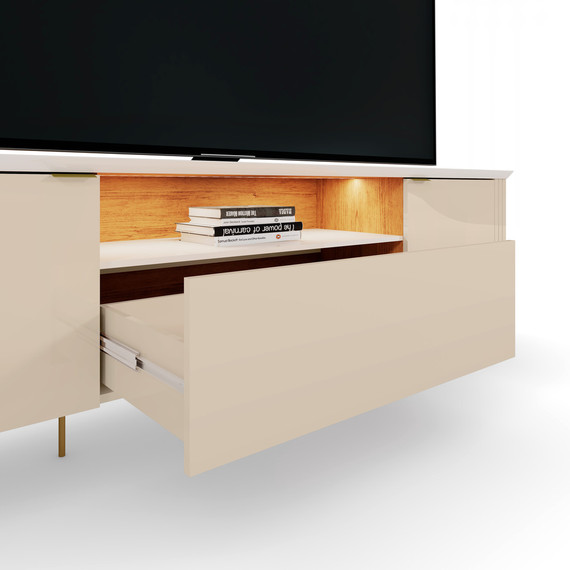 Mesa Tv Dourados off white/canela
