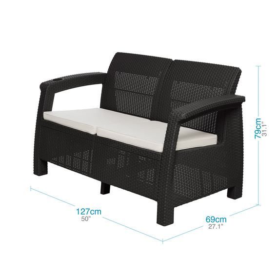 Set patio ferrara comfort y cooler table wengue