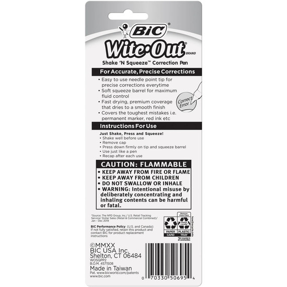 Bic Corrector Wite-Out 2pack