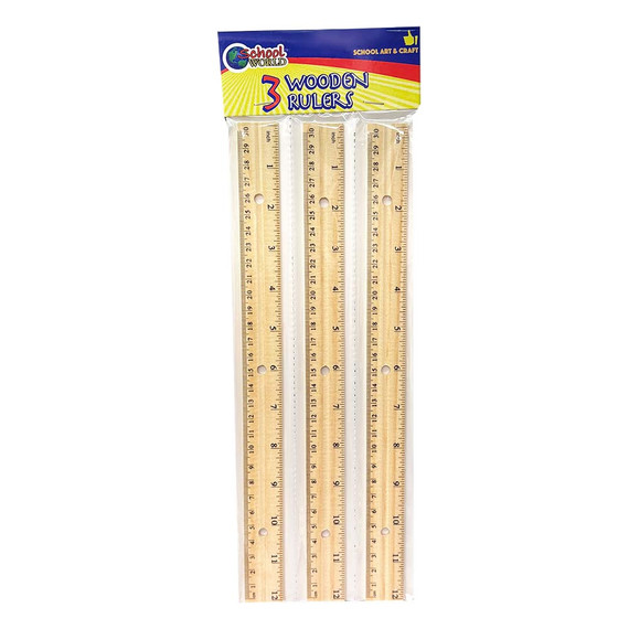 Reglas De madera 12 pulgadas 3ct