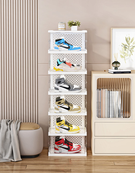 Zapatero plegable de 6 niveles una puerta