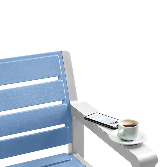 Set de Patio Baru 4pcs Azul/Blanco