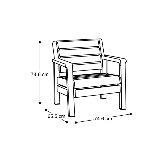 Set de Patio Baru 4pcs Azul/Blanco