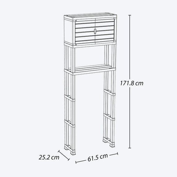 Estante Para Baño Con Puertas Negro