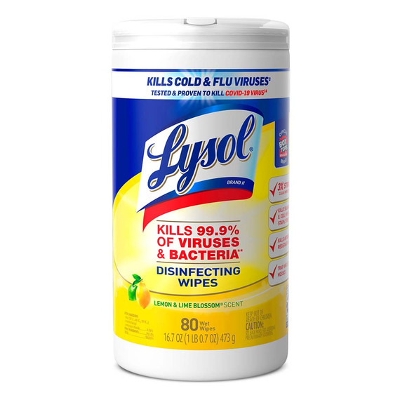 Lysol Disinfecting Wipes Lemon & Lime 80 ct.