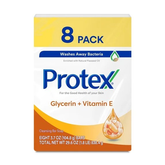 Jabon Protex Glycerin + Vitamin E 8 Barras