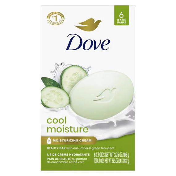 Jabon Dove Cool Moisture 6 Barras