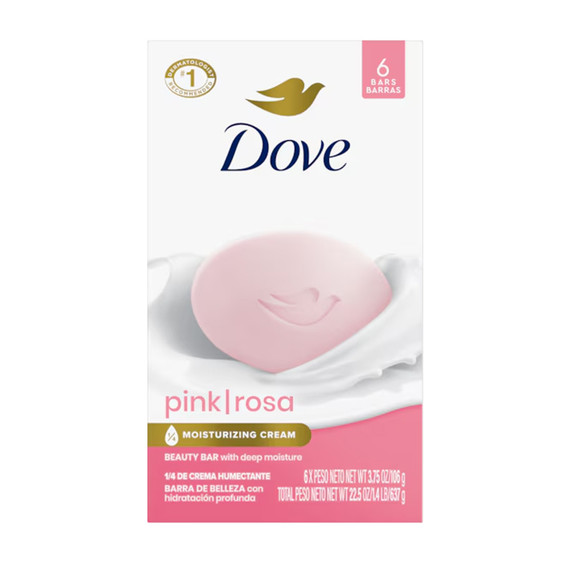 Jabon Dove Rosa 6 Barras