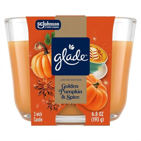 Glade Candle Golden Pumpkin & Spice 6.8 oz