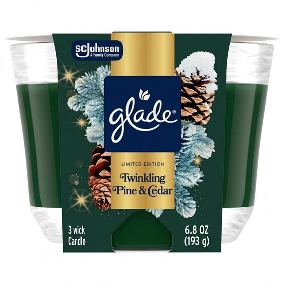 Glade Candle Twinkling Pine & Cedar 6.8 oz