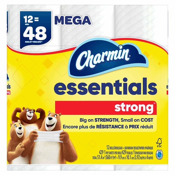 Charmin Essentials Strong 12 Mega rolls