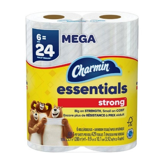 Charmin Essentials Strong 6 Mega Roll  6 